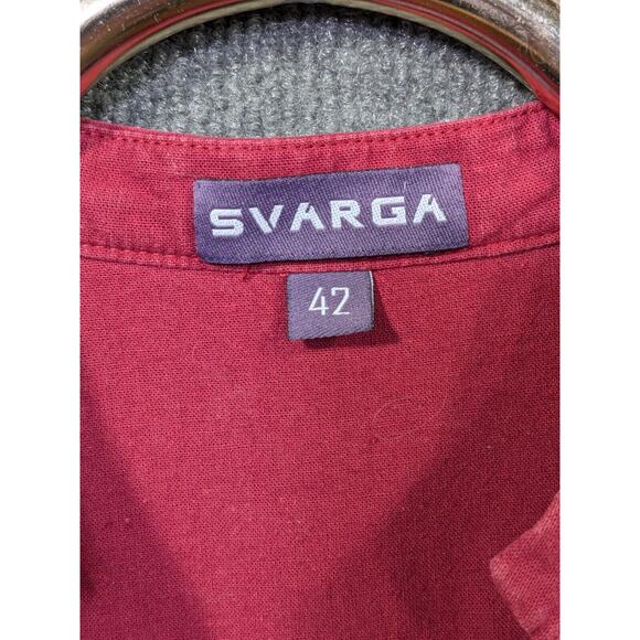 Svarga Ukraine Dress Womens 42 Embroidered Floral Cotton Traditional Red - Picture 5 of 16